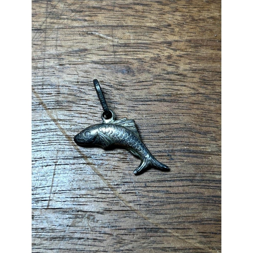 Vtg 800 Arezzo Italian Sterling Silver Charm 80s Fish Animal Jewelry Southern